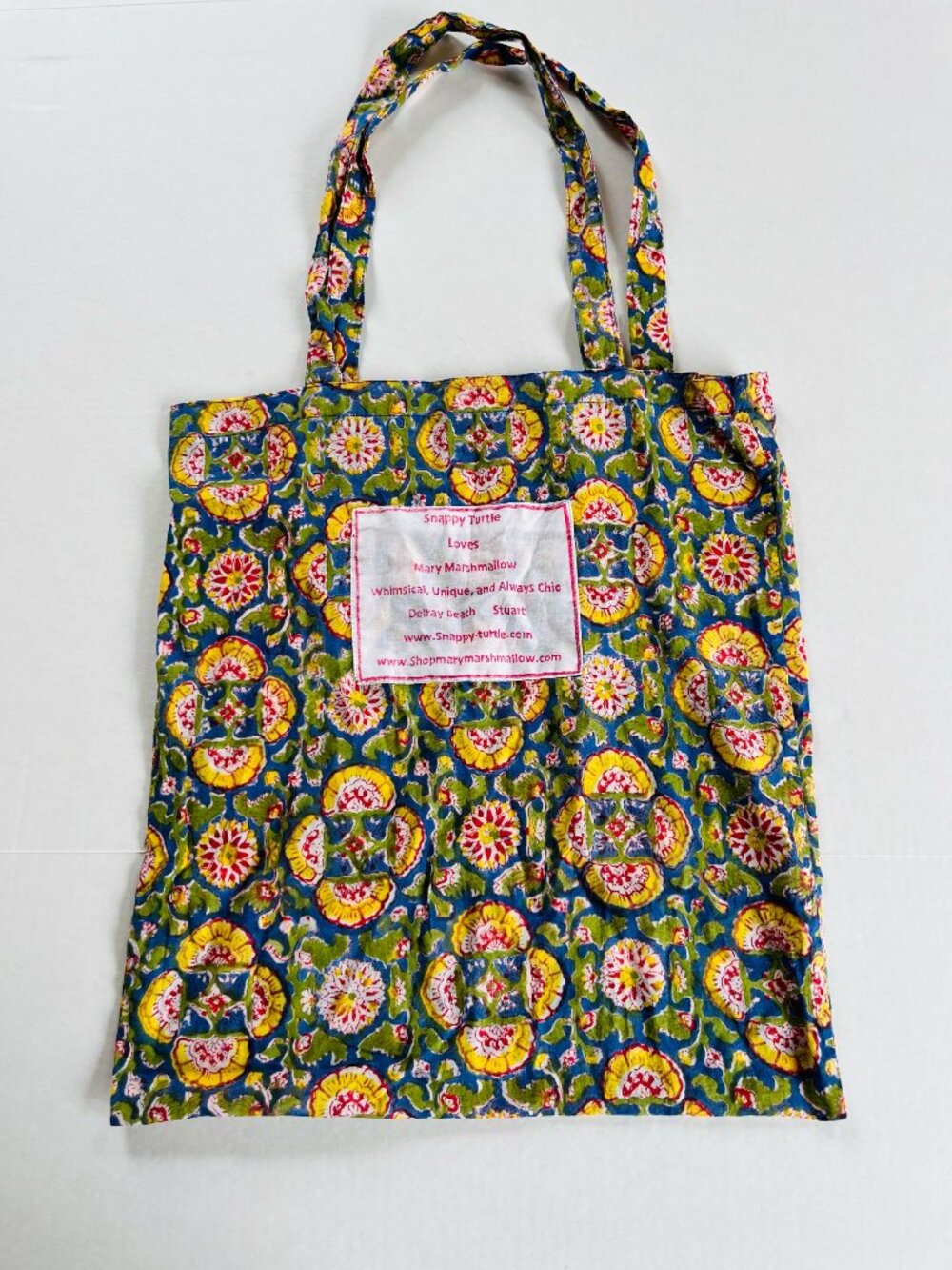 Snappy Turtle Mary Marshmallow Light‎ Fabric Shopping Bag Medium